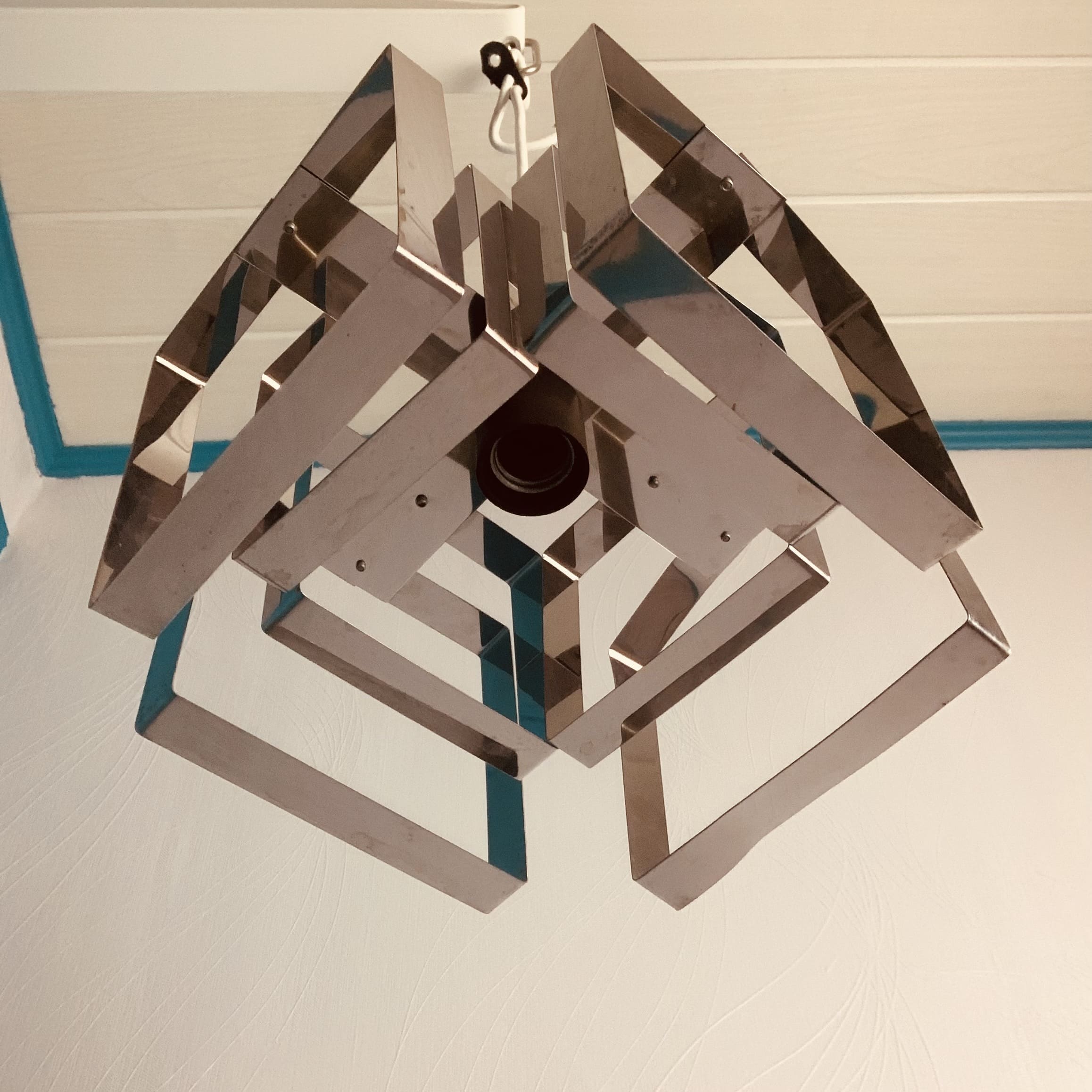 Chandelier chrome geometric shape