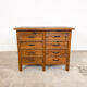 Vintage industrial wooden workbench with drawers