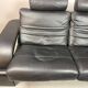 Black Leather Ake Fribytter “Kroken” Two-Seater Sofa for Nelo Möbel. Sweden
