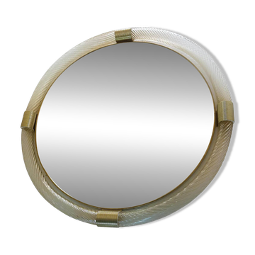 Miroir mural rond Torciglione en verre de Murano doré par Simoeng pour Simoeng