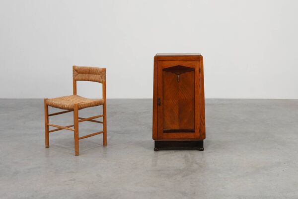 Cabinet en bois ou table de nuit de l'école d'Amsterdam, Pays-Bas vers 1915