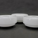 Set of Three Mid-Century Black Flush Mount Lights, 1970s