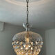 Antique crystal basket chandelier with pendants