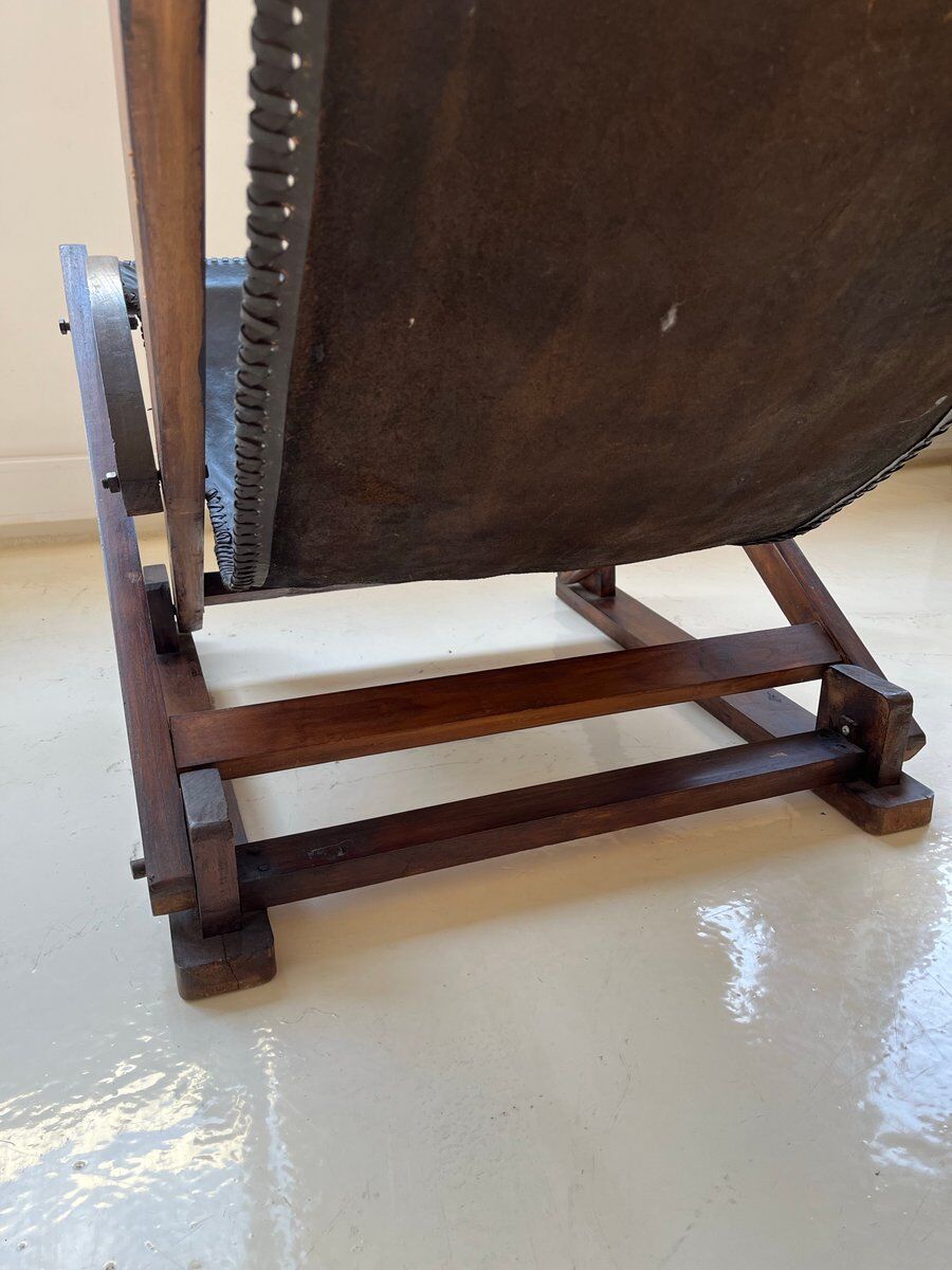 Vintage leather sling chair, 1980s