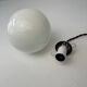 Pair of old vintage round opaline pendants