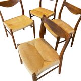 wooden and straw chairs from the 50s