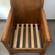 Jacques Leleu - Paire De Fauteuil En Merisier
