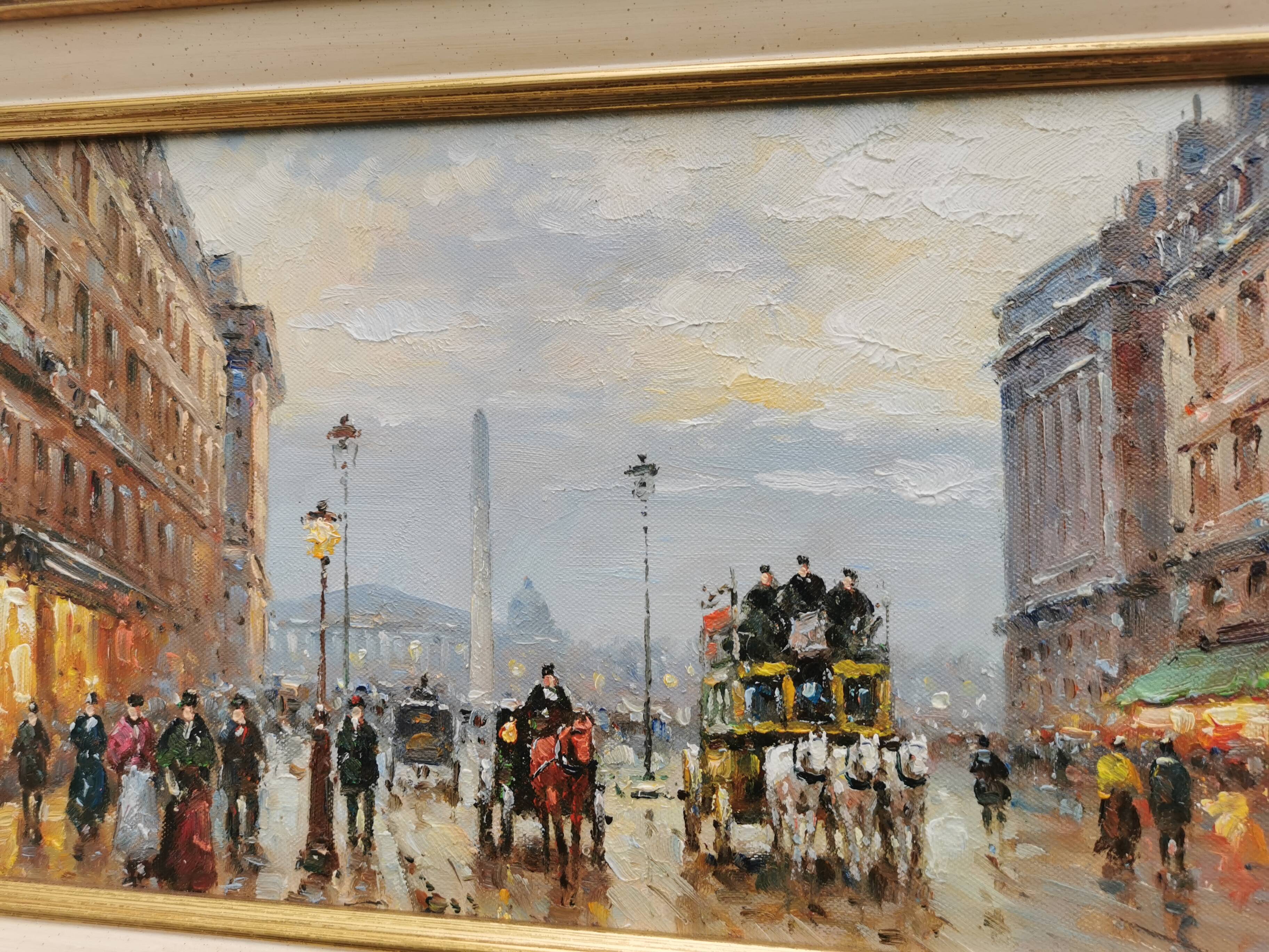 Walter SITA Oil on canvas Paris place de la concorde