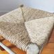 Vintage low stool 60s straw seat