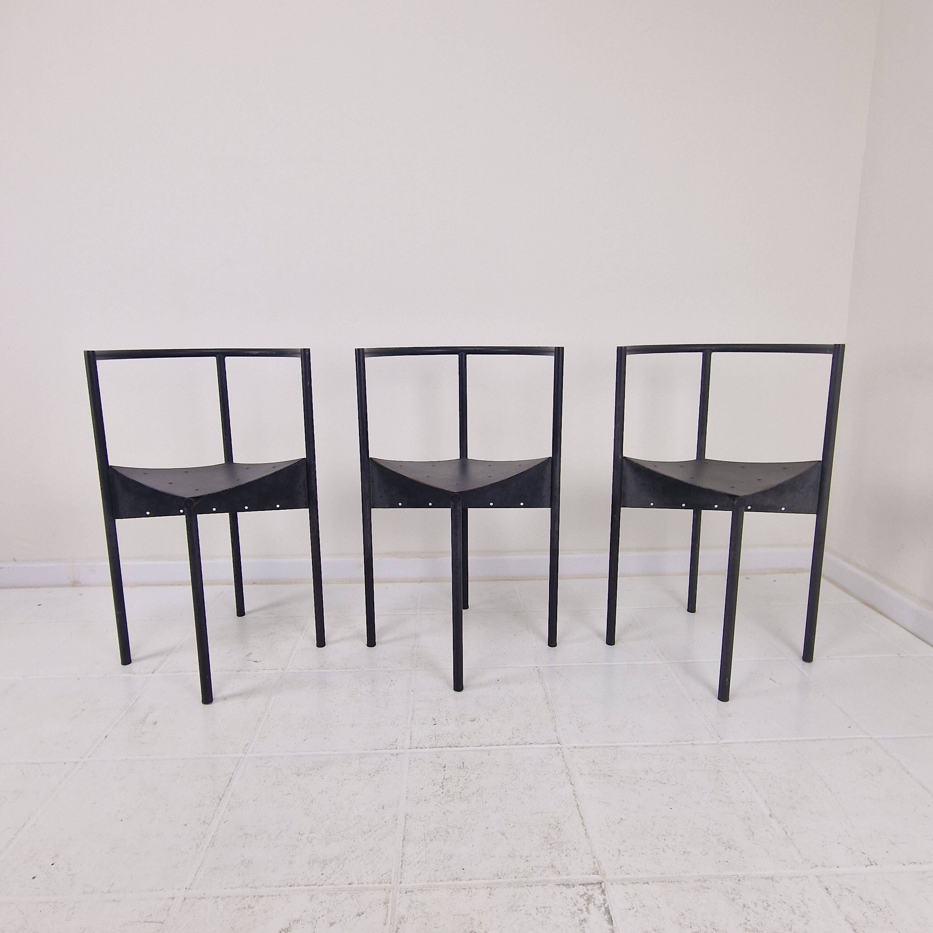 Rare Set of 3 "Wendy Wright" Chairs by Philippe Starck for Disform, 1986
