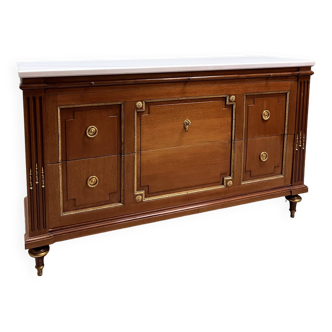 Large louis xvi style mahogany commode