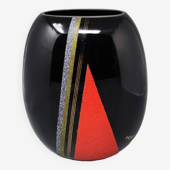 Vase des années 1970 en verre de Murano par Linea Fontana