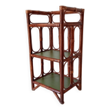 Vintage stand shelf in bamboo and rattan