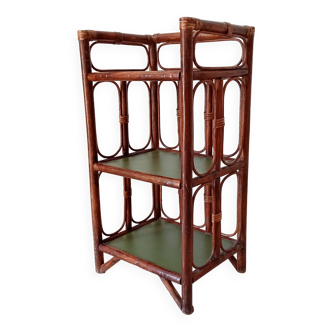 Vintage stand shelf in bamboo and rattan