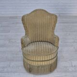 1970s, pair of Danish armchairs, original condition, green furniture velour.