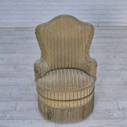 1970s, pair of Danish armchairs, original condition, green furniture velour.