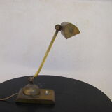 Brass desk lamp with swivel lampshade