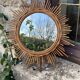 Miroir soleil en rotin vintage