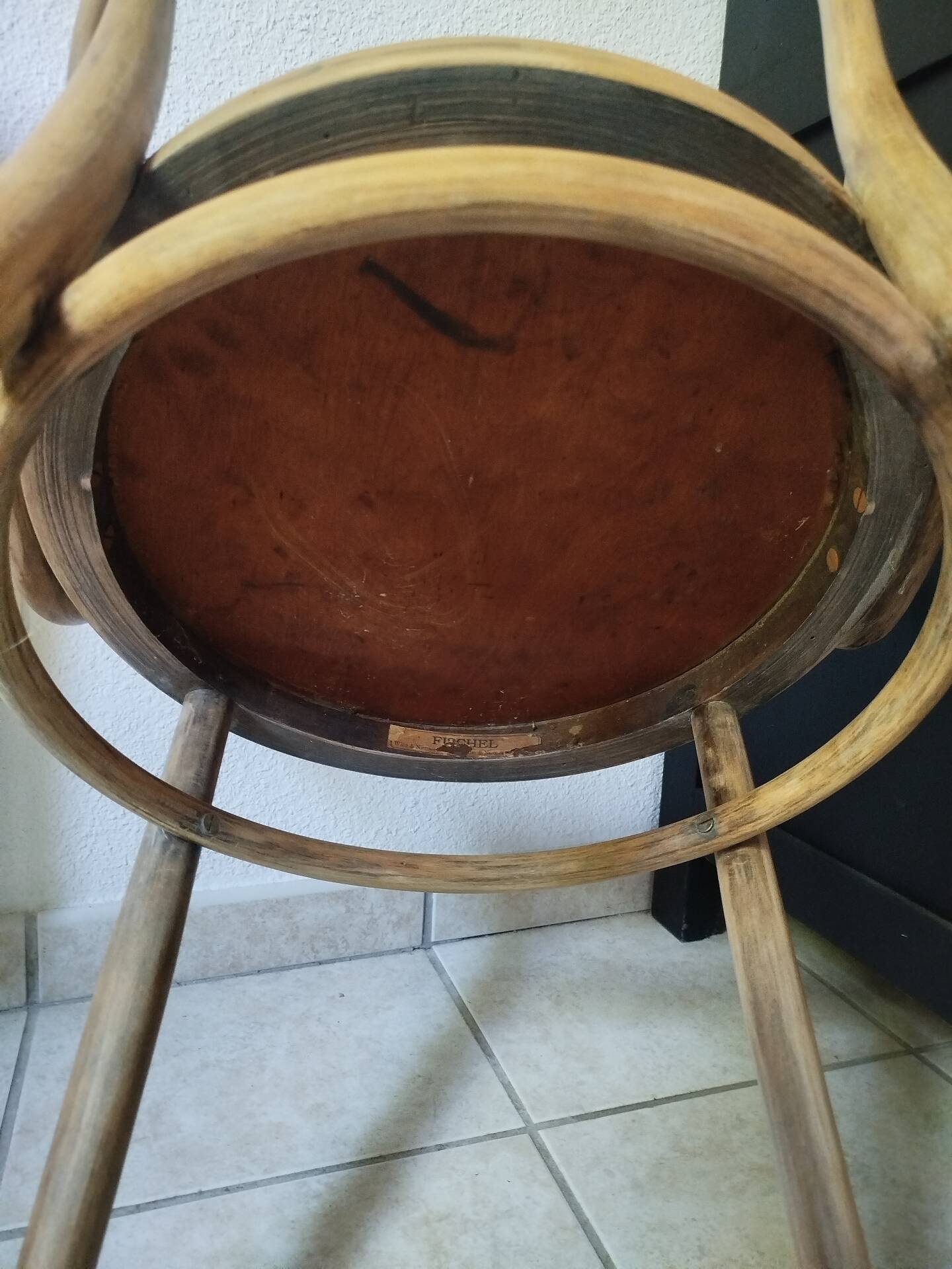 Antique Fischel armchair in bent wood