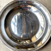 Round silver-plated metal plate