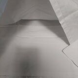 Drap ancien brodé parure deux taies lin 235 X 305 cm monogramme NC