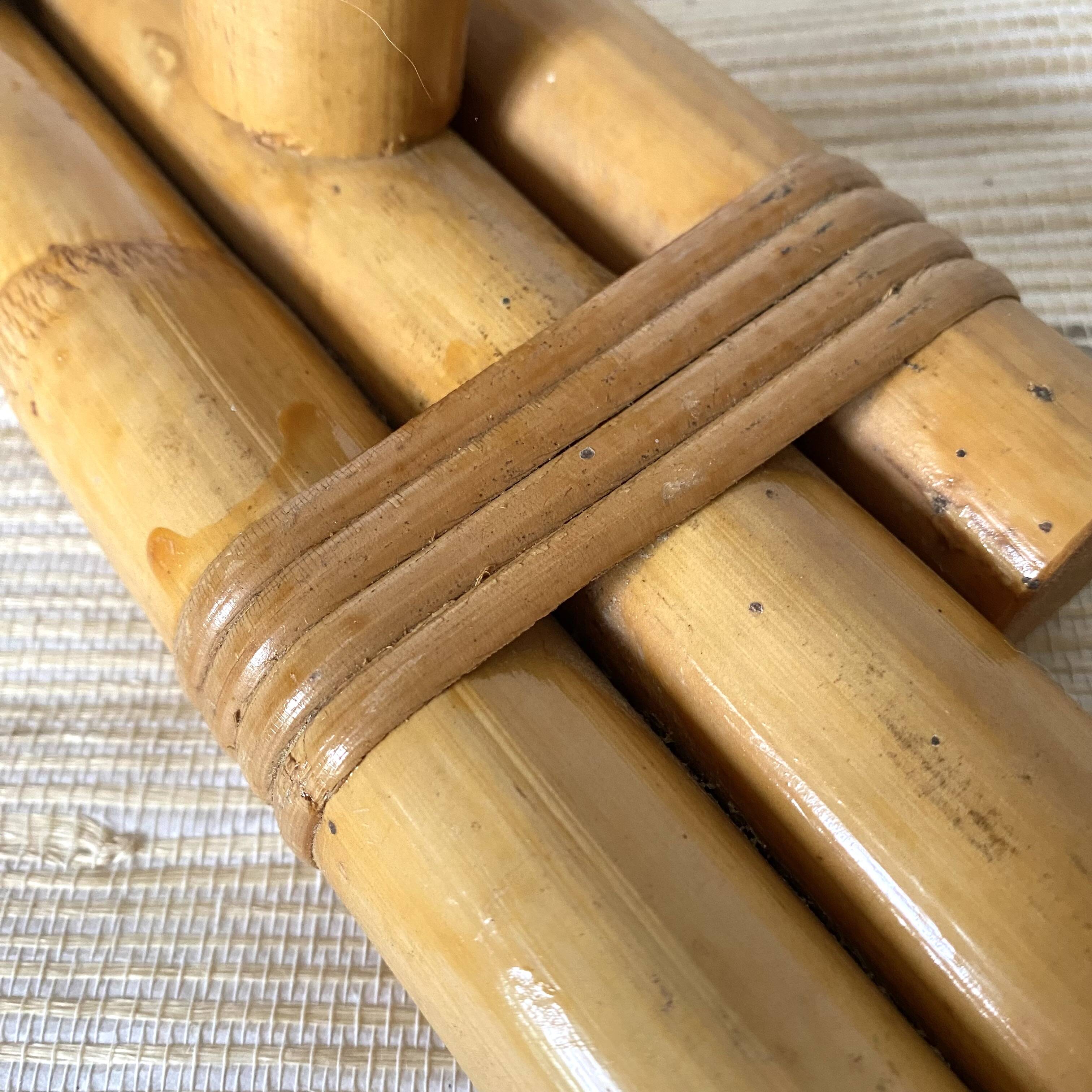 Vintage rattan coat rack a hook