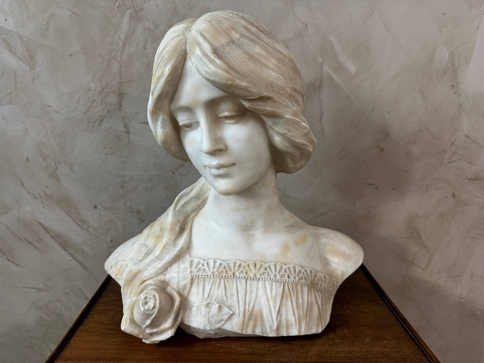 Marble bust of a woman