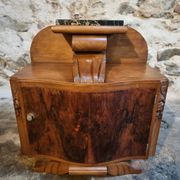 Table de chevet Art Déco française avec dessus en marbre, vers 1930