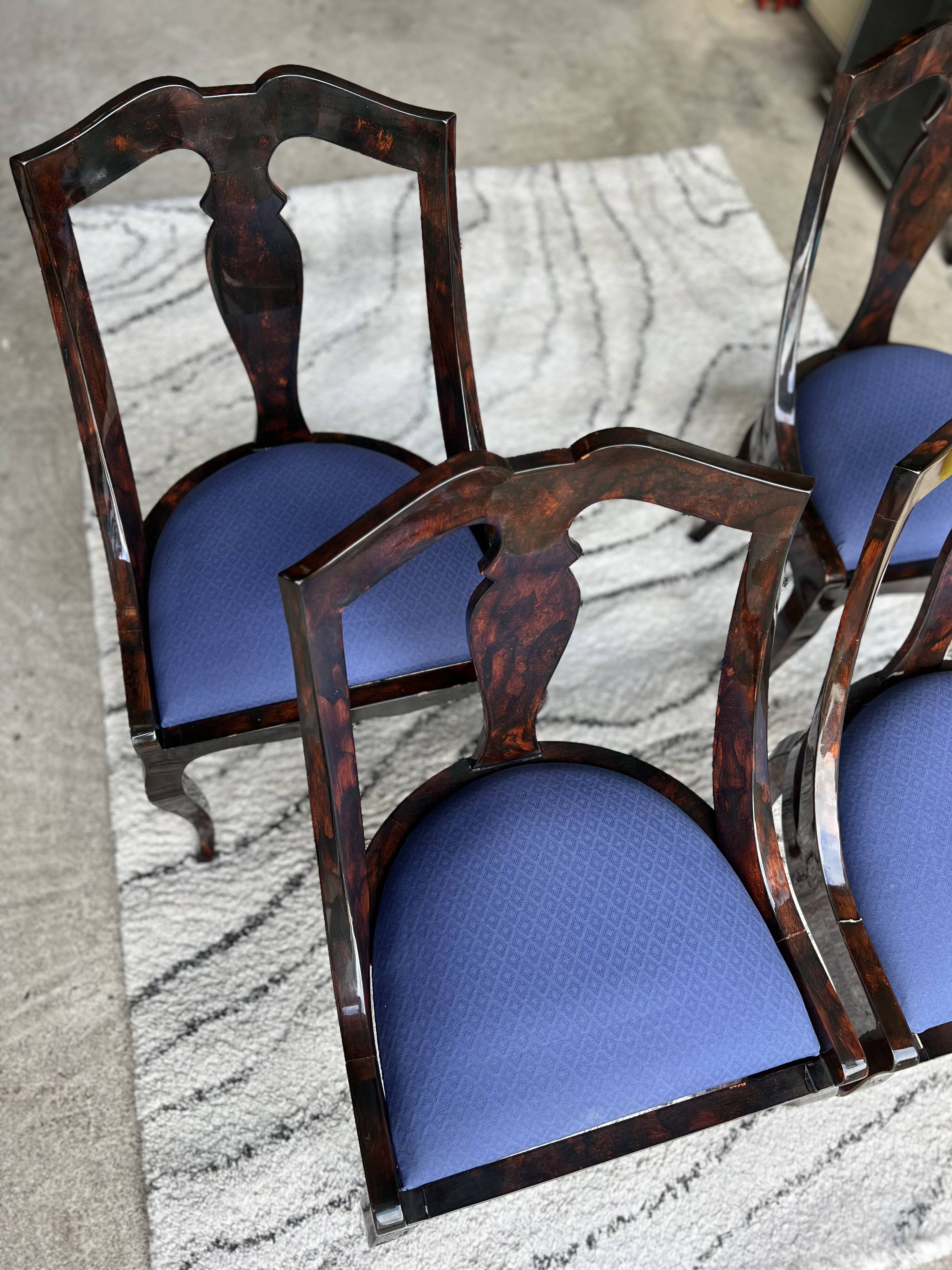 Set of 4 Eric Maville gondola chairs 1980