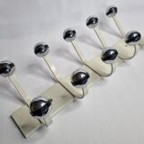 Vintage wall coat rack, five hooks, 70s