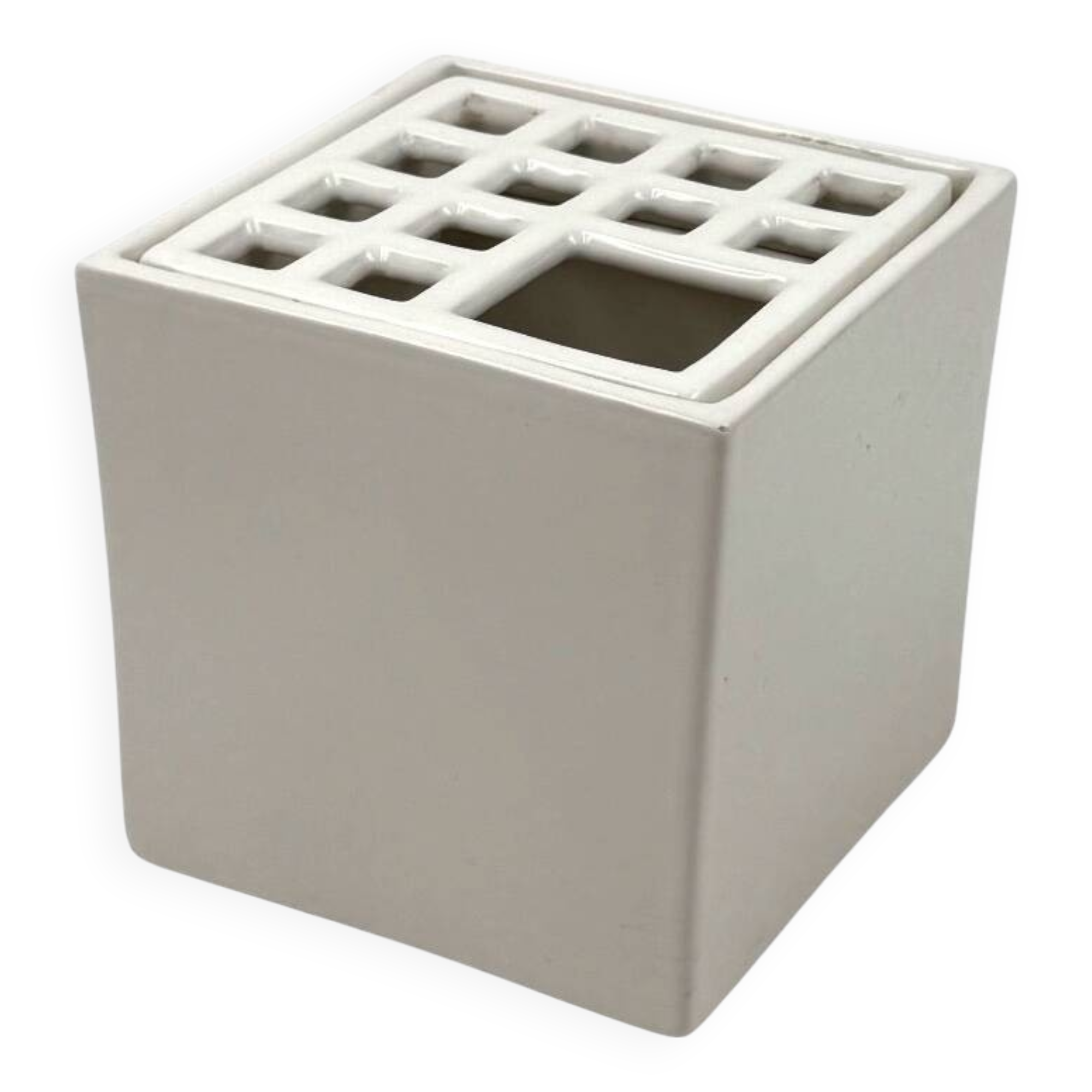 Studio Opi, White space age mod. Ikebana A ceramic vase / ashtray, Gabbiane