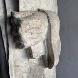 Set of two natural white plaster sculptures by Walter De Buck — figurative folkloric pair