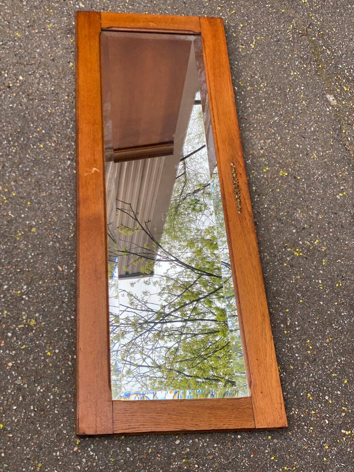 Vintage oak mirror 48x133cm