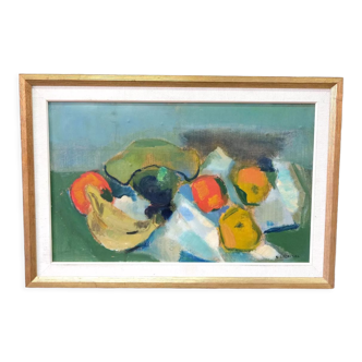 Gösta Liljedahl (1908-1993), Modern Still Life, 1960s, Oil Collage on Panel, Framed