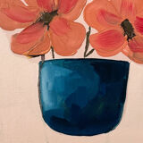 Oil on canvas, Peachy arrangement