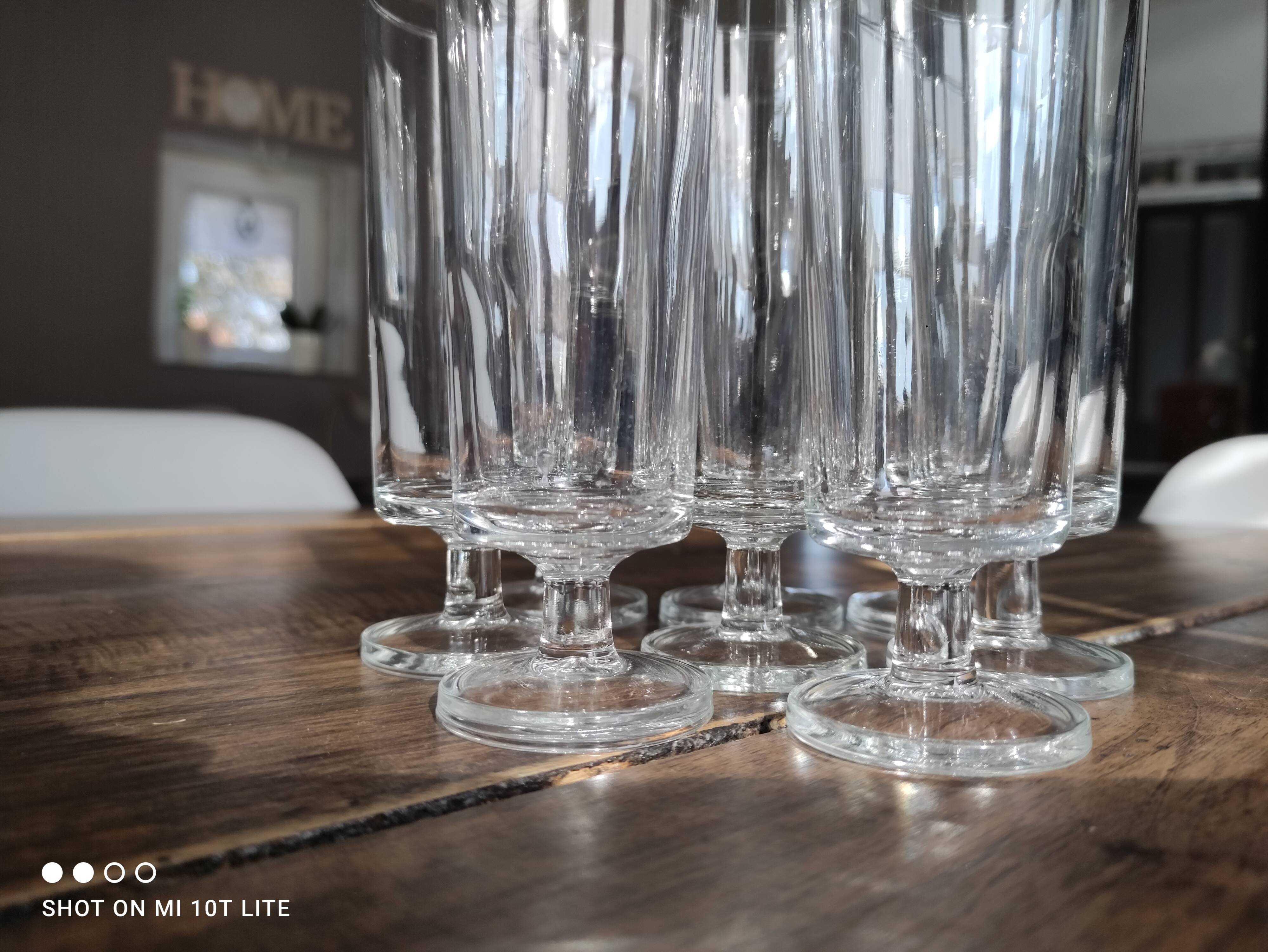 Set of 8 vintage glass champagne flutes Luminarc transparent Sweden model