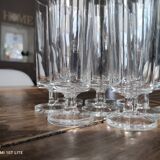 Set of 8 vintage glass champagne flutes Luminarc transparent Sweden model