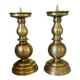 Pair of solid brass candlesticks from the 19th century.