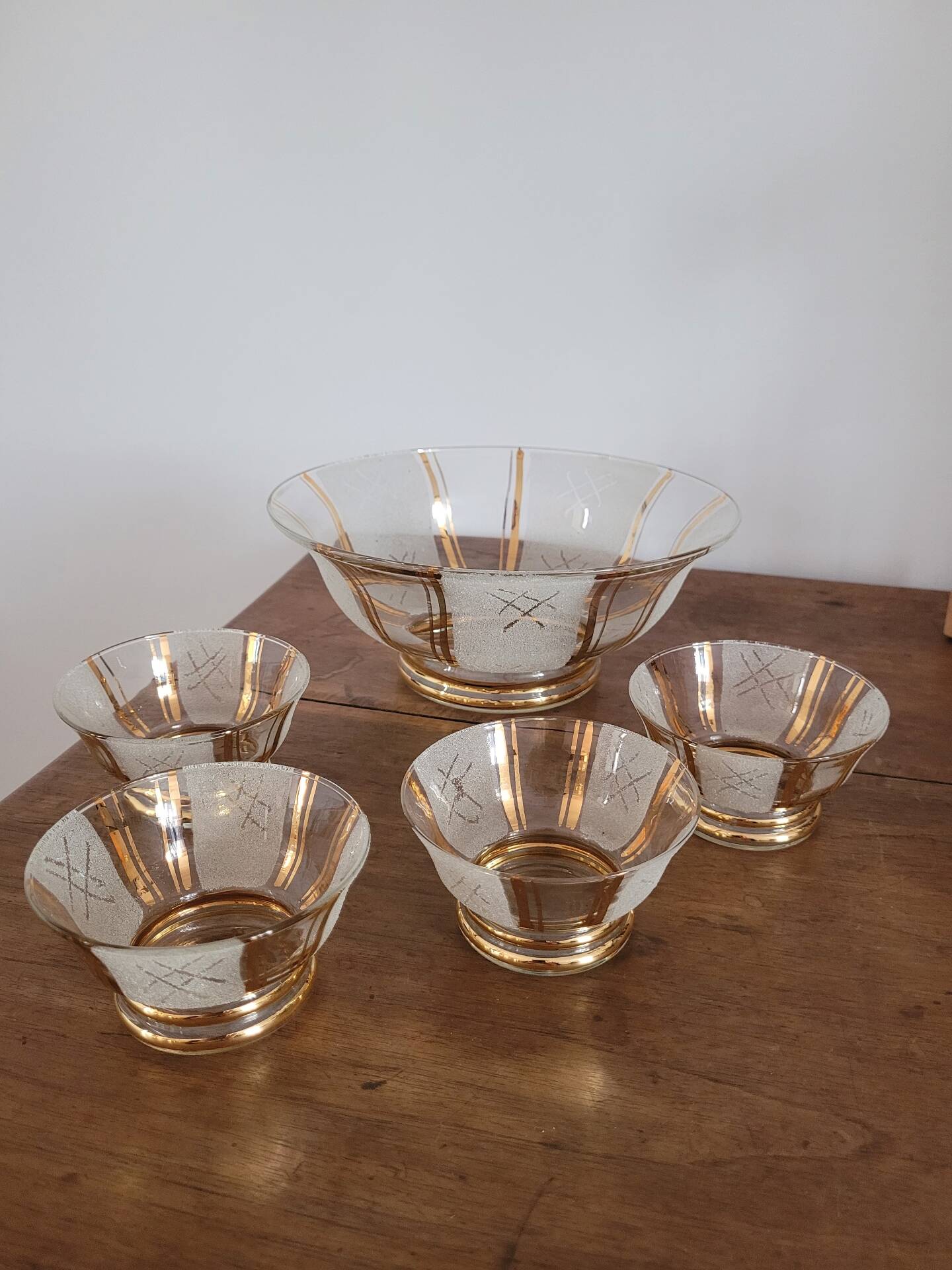 Saladier avec 4 coupes Verrerie de Monaco