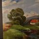 Painting oil on panel landscape Basque country