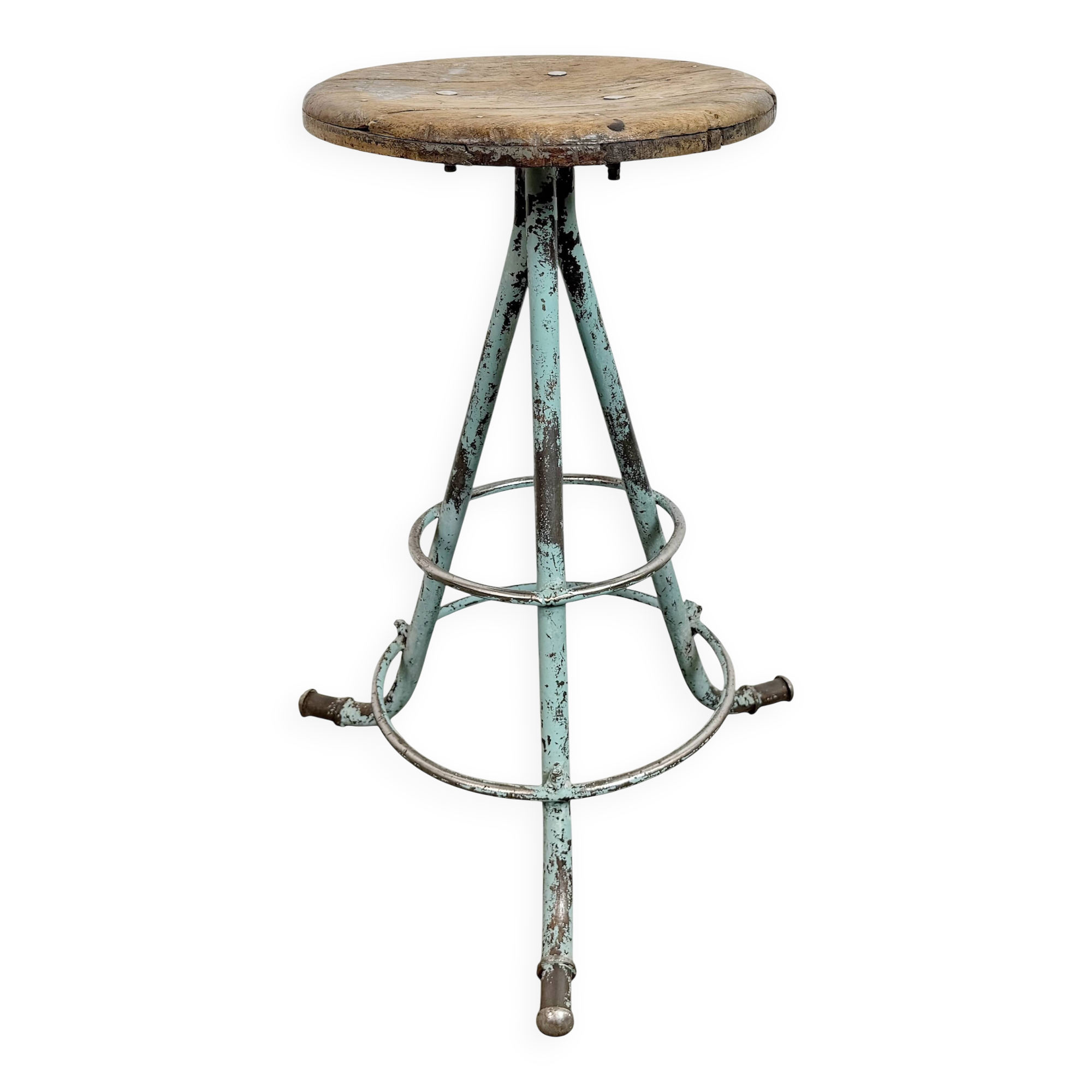 Green Industrial Workshop Stool, 1960s