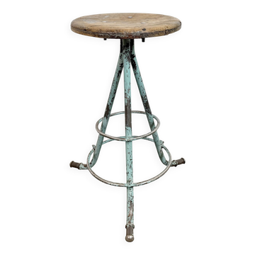 Green Industrial Workshop Stool, 1960s