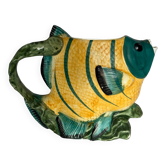 Pichet zoomorphe vintage en barbotine