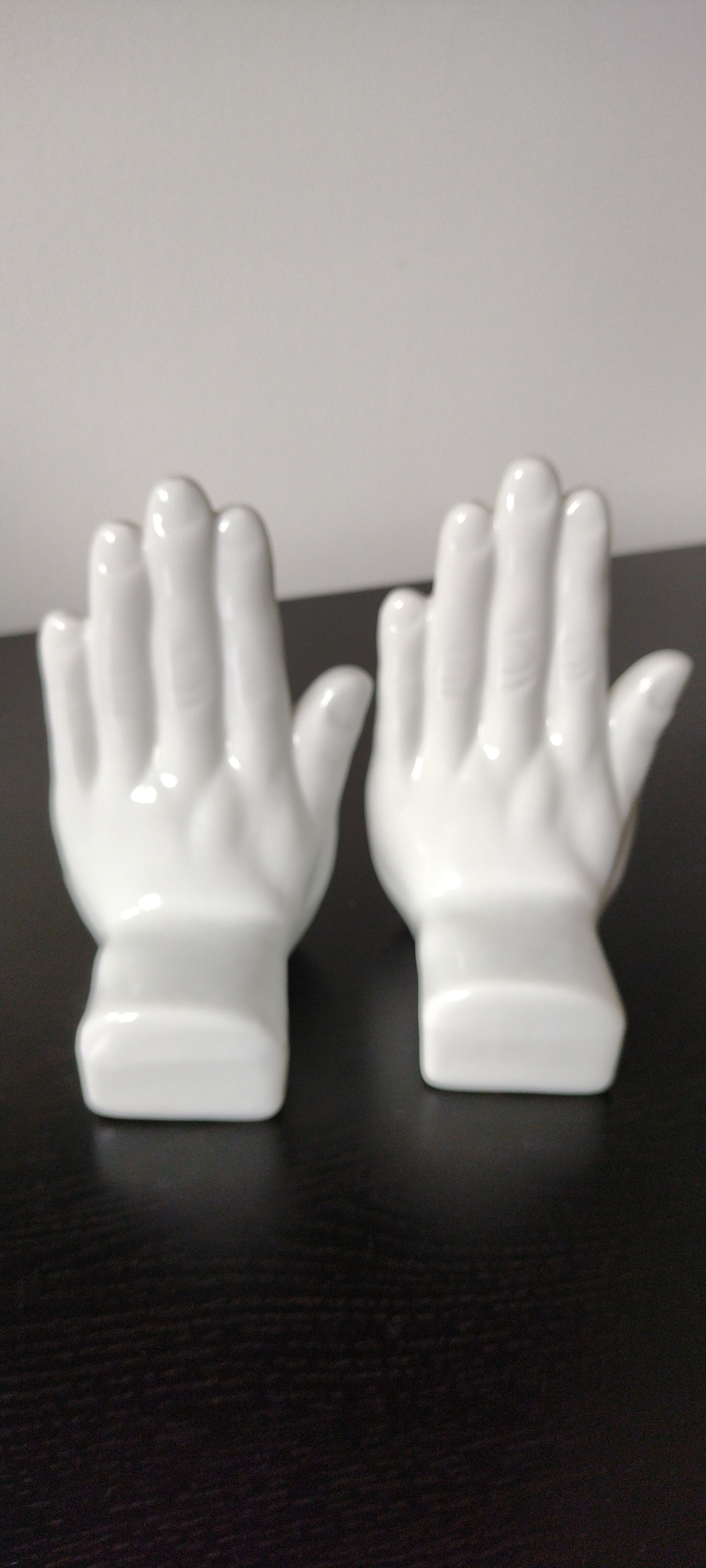 Pair of bookends vintage ceramic hands
