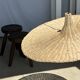 Large suspension, rattan luminaire in hat shape D:80cm