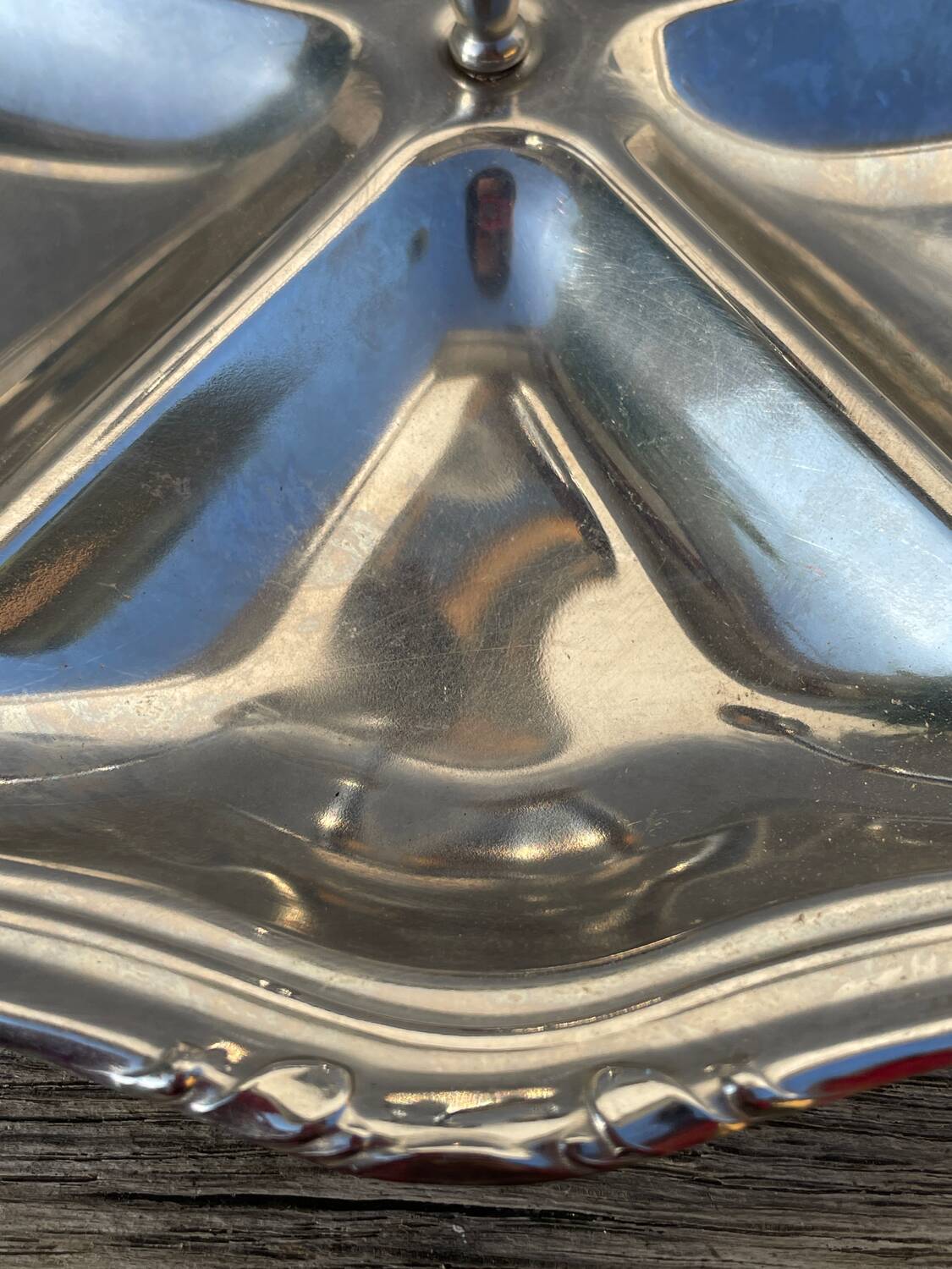 Guy Degrenne silver-plated metal compartmented serving platter