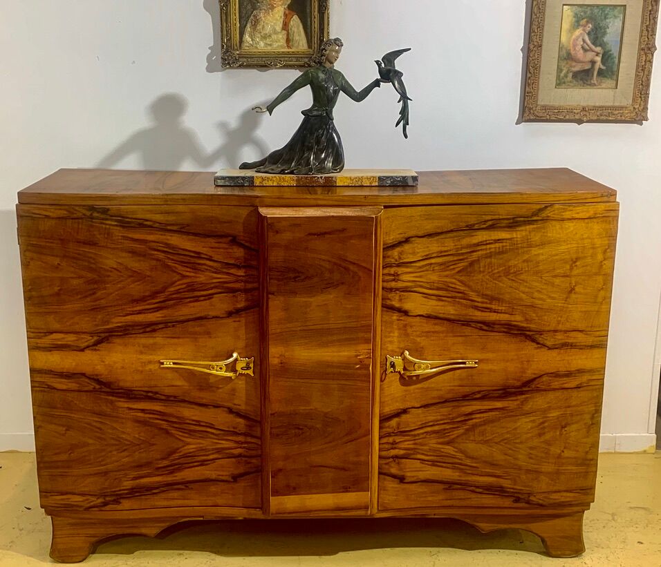 Buffet époque art déco 1920 à décors marqueté de fleurs