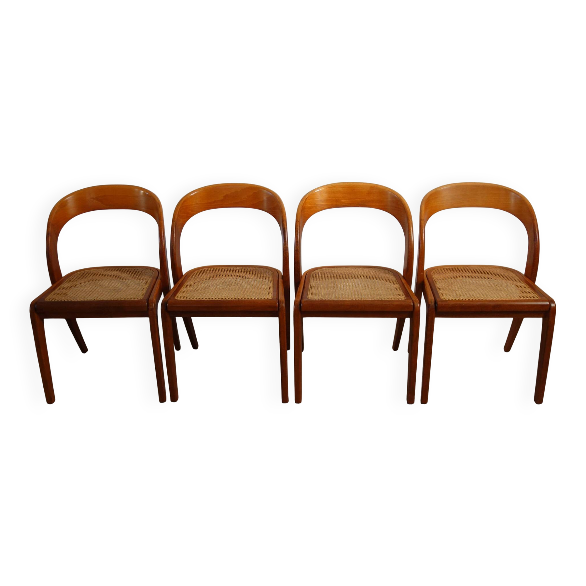 4 chaises Gondole de Baumann, années 70