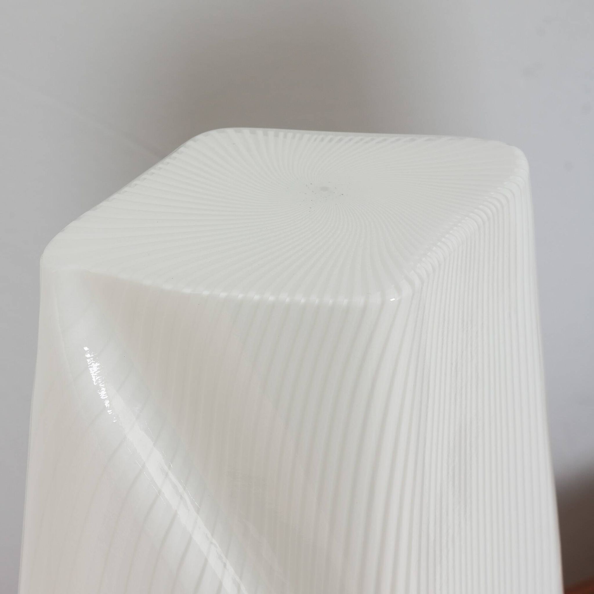 Pair of Italian striped Murano glass table lamps in style of Lino Tagliapie