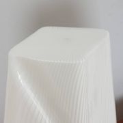 Pair of Italian striped Murano glass table lamps in style of Lino Tagliapie